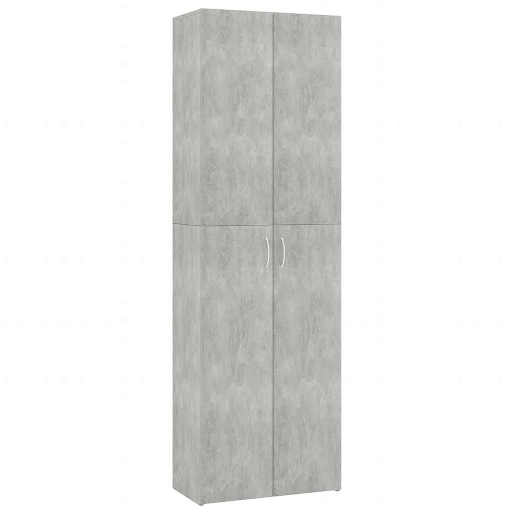 Betonszürke szerelt fa irodaszekrény 60 x 32 x 190 cm