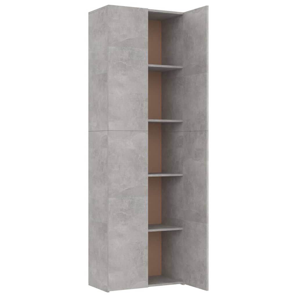 Betonszürke forgácslap irodai szekrény 60 x 32 x 190 cm