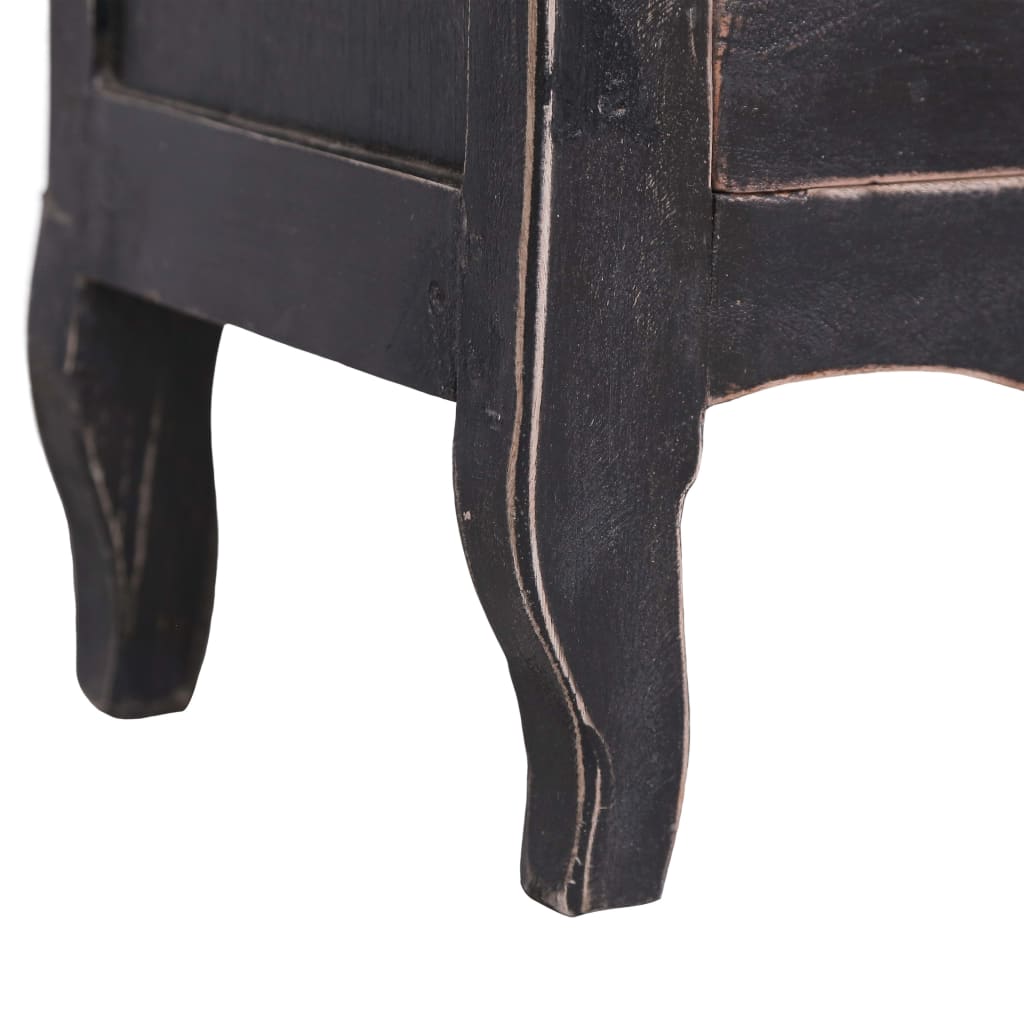 Fekete tömör újrahasznosított fa tv-szekrény 120 x 30 x 40 cm