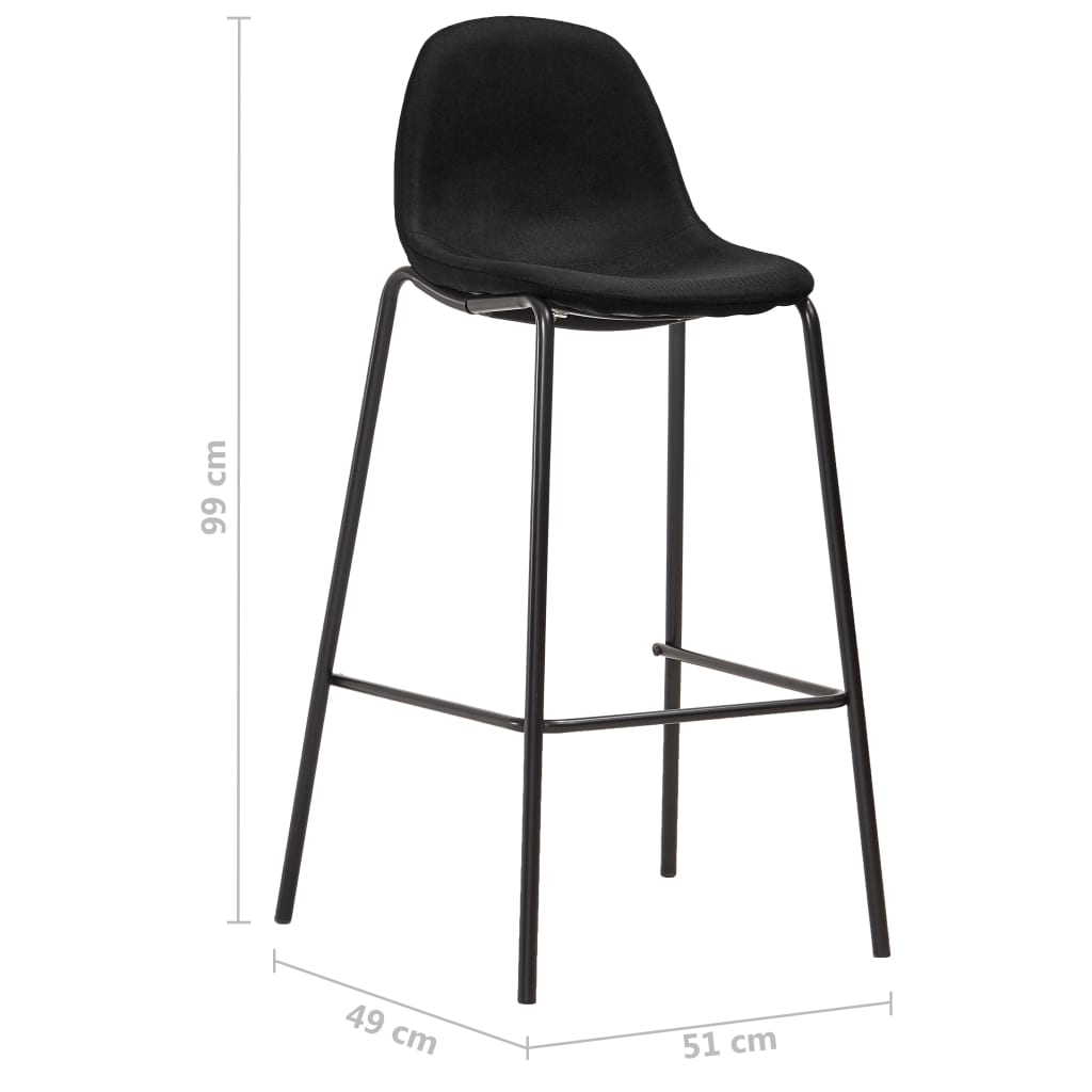 2 db fekete szövet bárszék