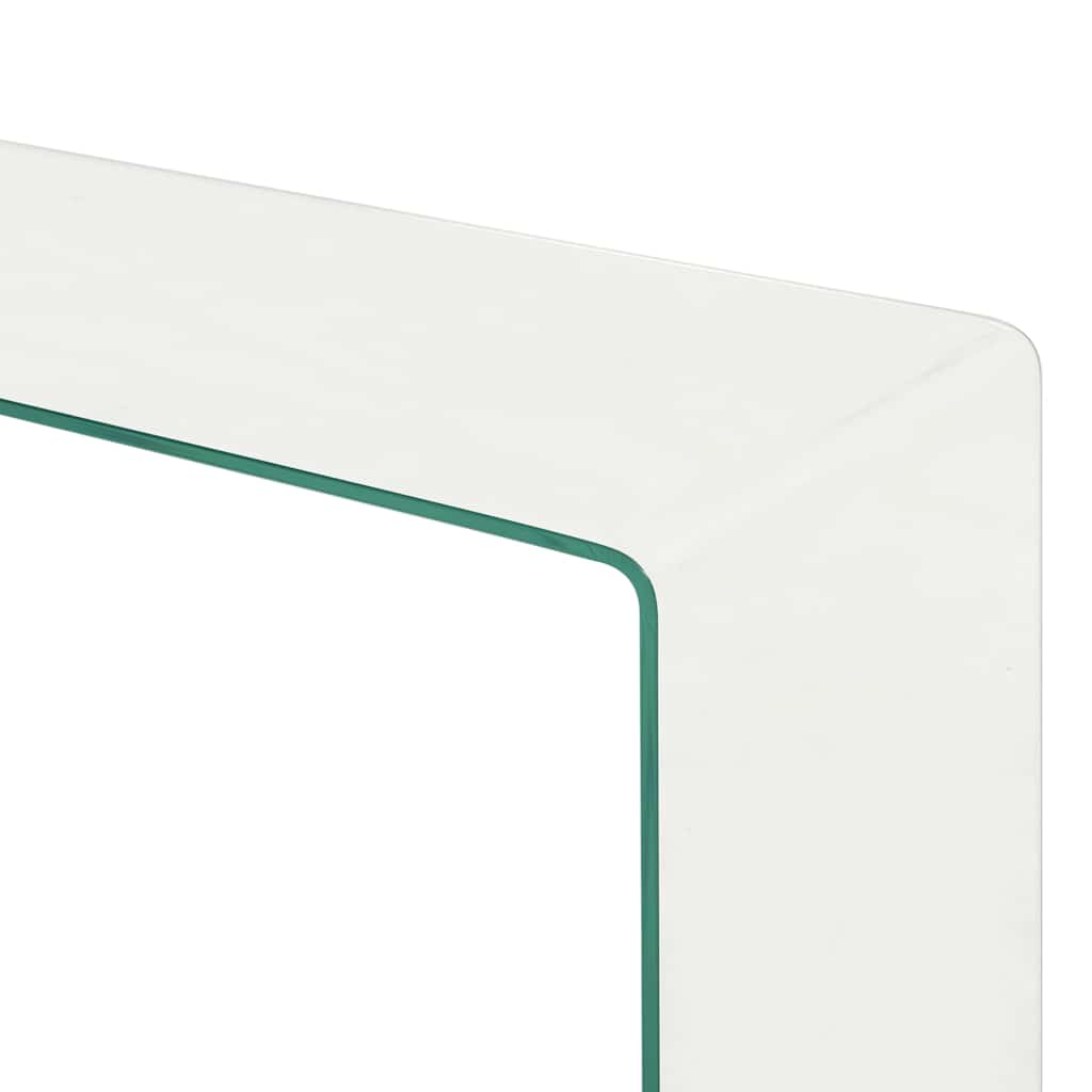 Kétrészes edzett üveg dohányzóasztal 90x30x20/110x30x40 cm