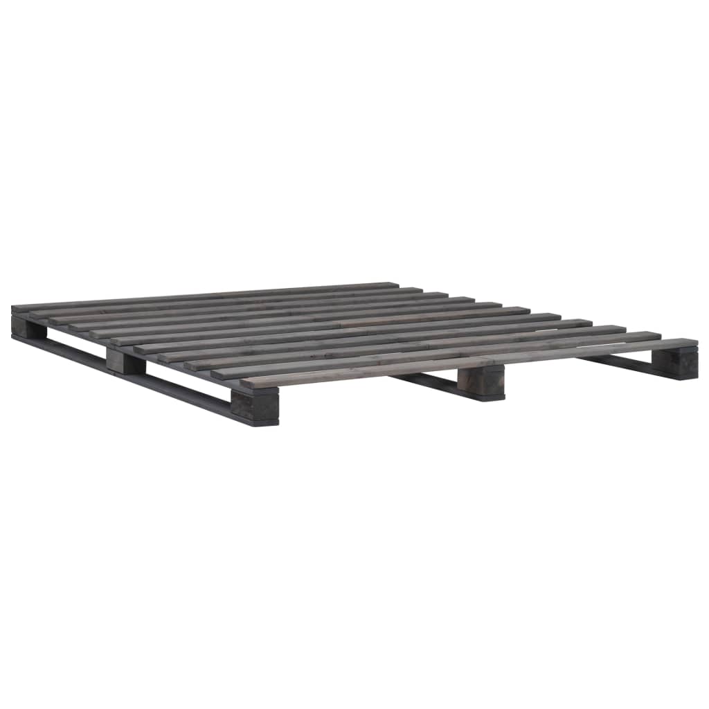 Szürke tömör fenyőfa raklap ágykeret 200 x 200 cm Szürke tömör fenyőfa raklap ágykeret 200 x 200 cm