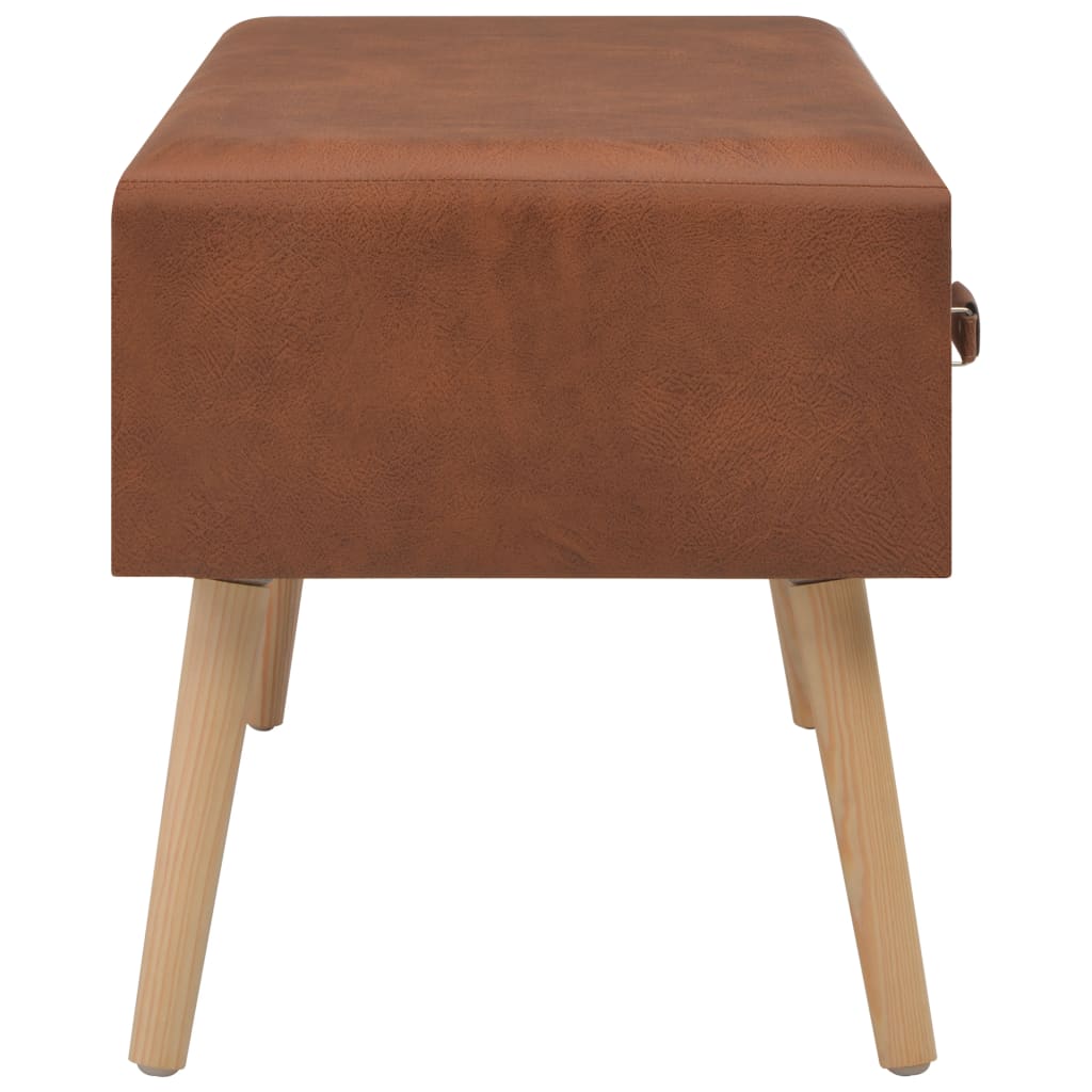 Barna műbőr pad fiókokkal 80 cm Barna műbőr pad fiókokkal 80 cm