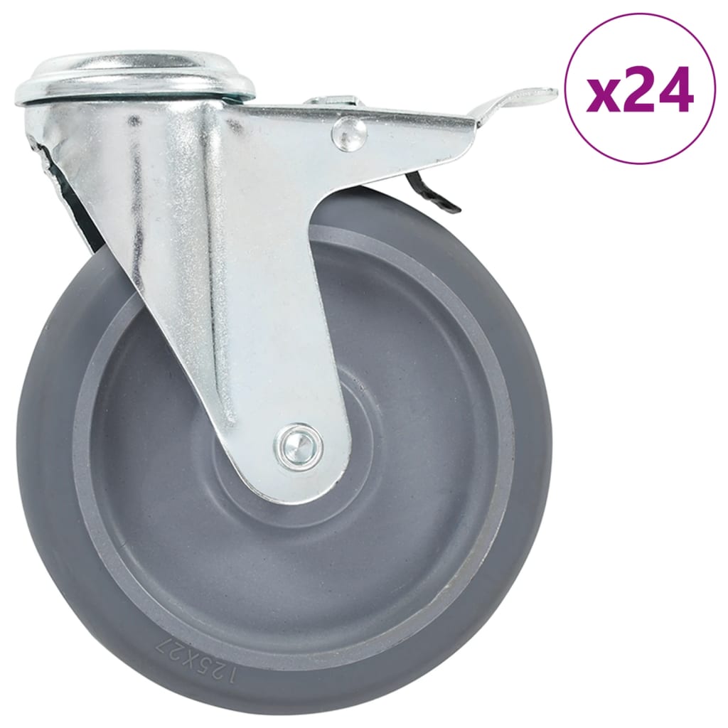 24 db hátfuratos önbeálló görgő 125 mm