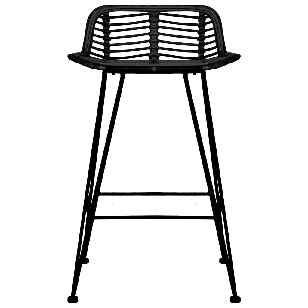 2 db fekete rattan bárszék