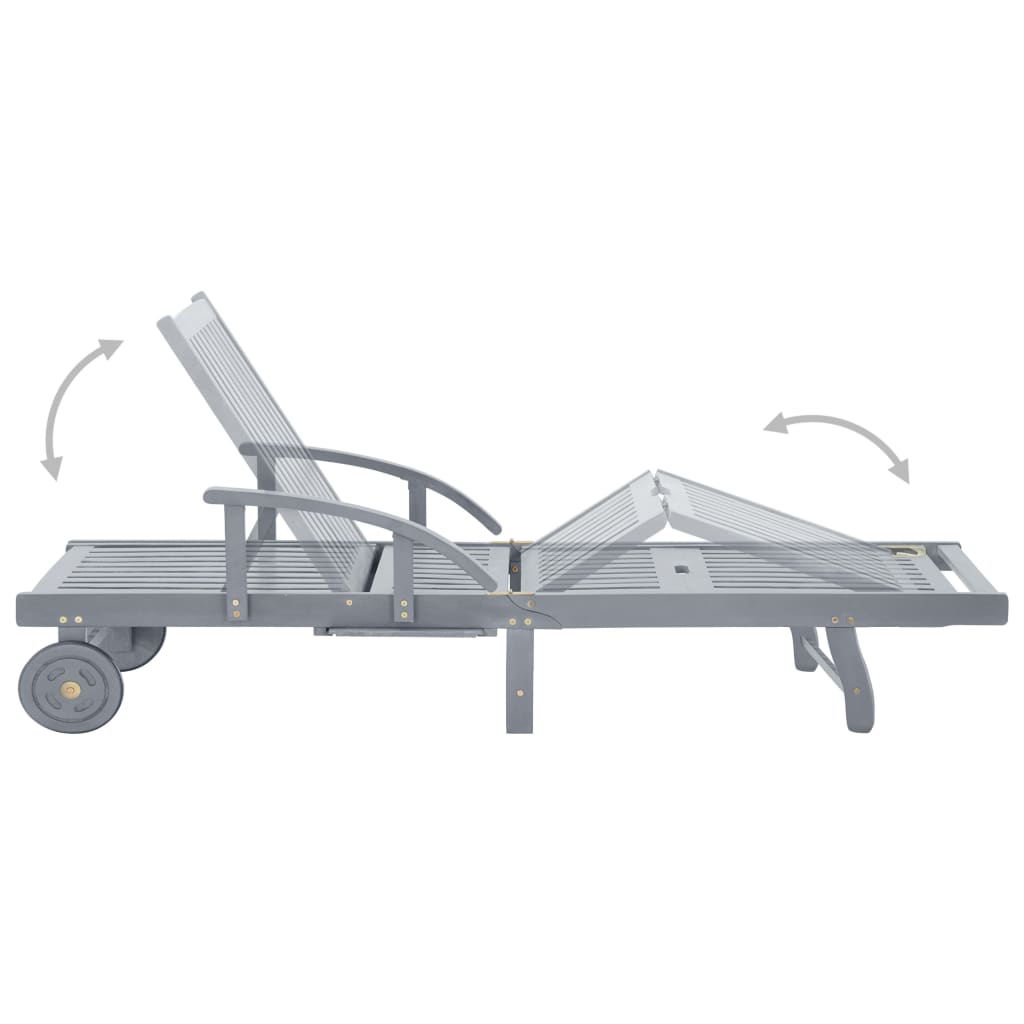 Szürke tömör akácfa napozóágy