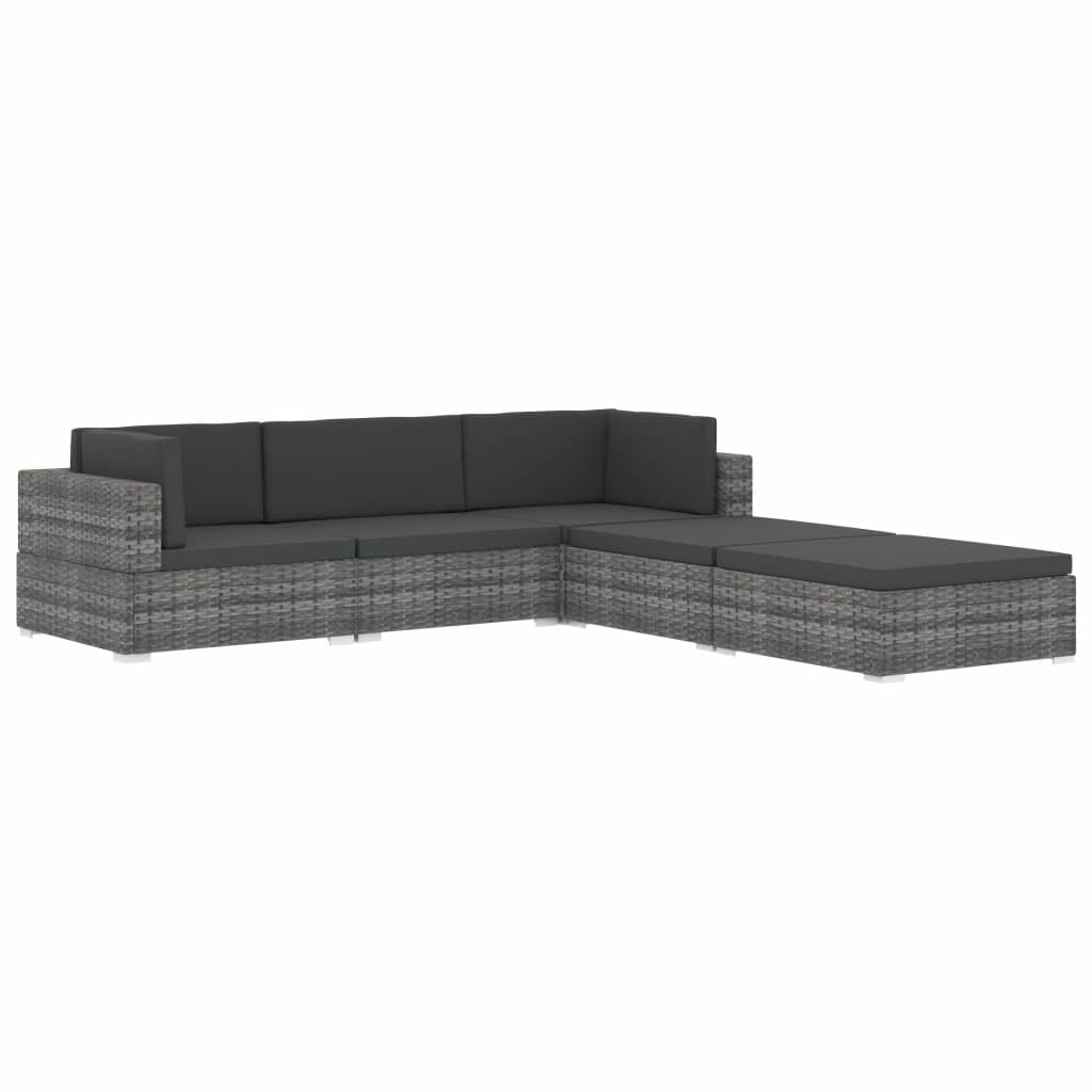 1 db fekete polyrattan moduláris sarokfotel párnákkal 1 db fekete polyrattan moduláris sarokfotel párnákkal
