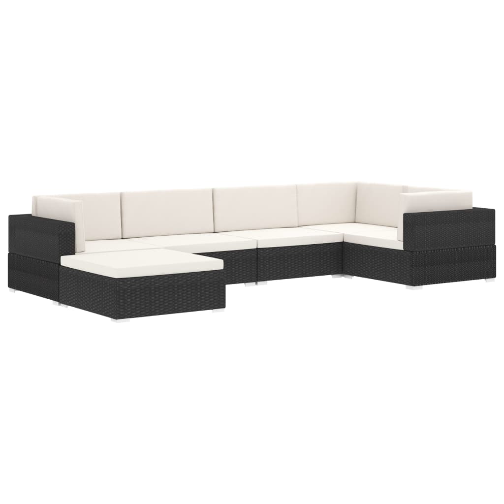 1 db fekete polyrattan moduláris sarokfotel párnákkal 1 db fekete polyrattan moduláris sarokfotel párnákkal