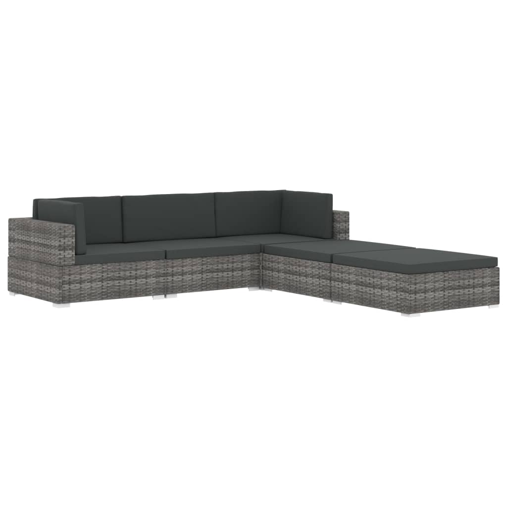 1 db fekete polyrattan moduláris sarokfotel párnákkal 1 db fekete polyrattan moduláris sarokfotel párnákkal