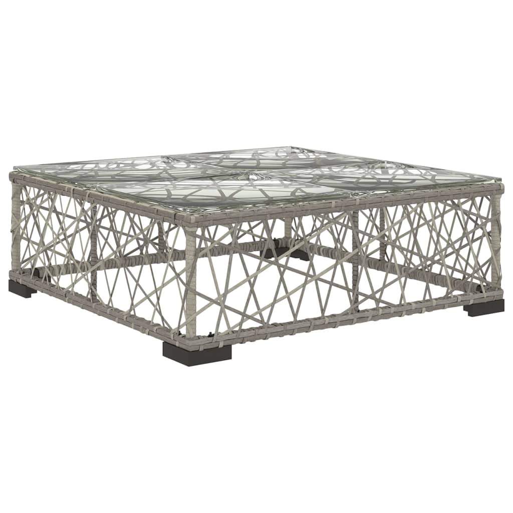 6-részes szürke polyrattan kerti bútorszett párnákkal