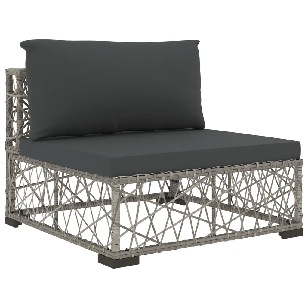 10-részes szürke polyrattan kerti bútorszett párnákkal 10-részes szürke polyrattan kerti bútorszett párnákkal