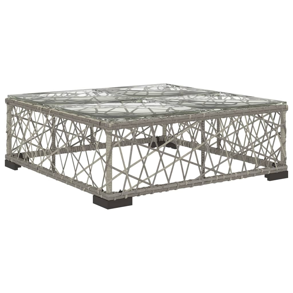 10-részes szürke polyrattan kerti bútorszett párnákkal 10-részes szürke polyrattan kerti bútorszett párnákkal