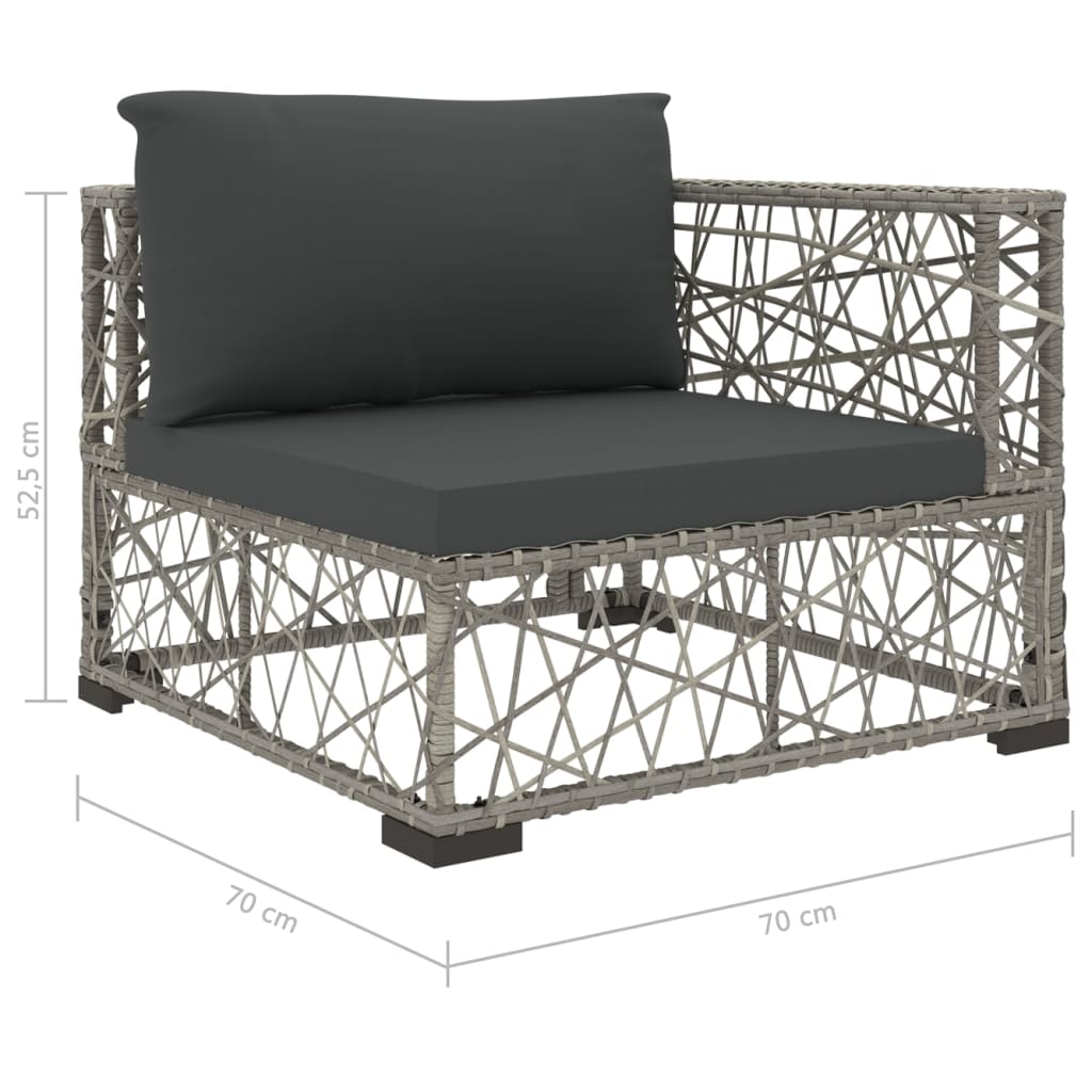 10-részes szürke polyrattan kerti bútorszett párnákkal 10-részes szürke polyrattan kerti bútorszett párnákkal