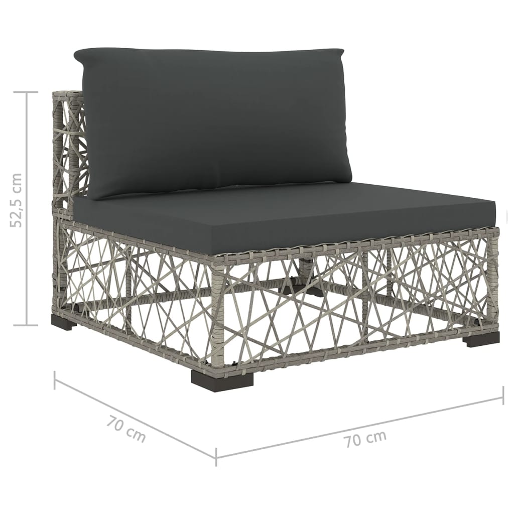 10-részes szürke polyrattan kerti bútorszett párnákkal 10-részes szürke polyrattan kerti bútorszett párnákkal
