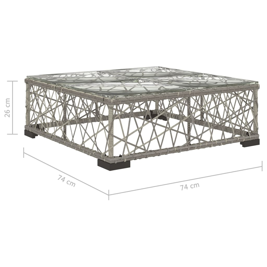 10-részes szürke polyrattan kerti bútorszett párnákkal 10-részes szürke polyrattan kerti bútorszett párnákkal
