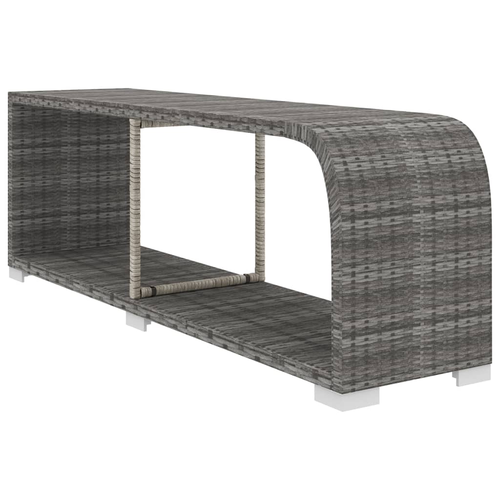 10-részes szürke polyrattan kerti bútorszett párnákkal