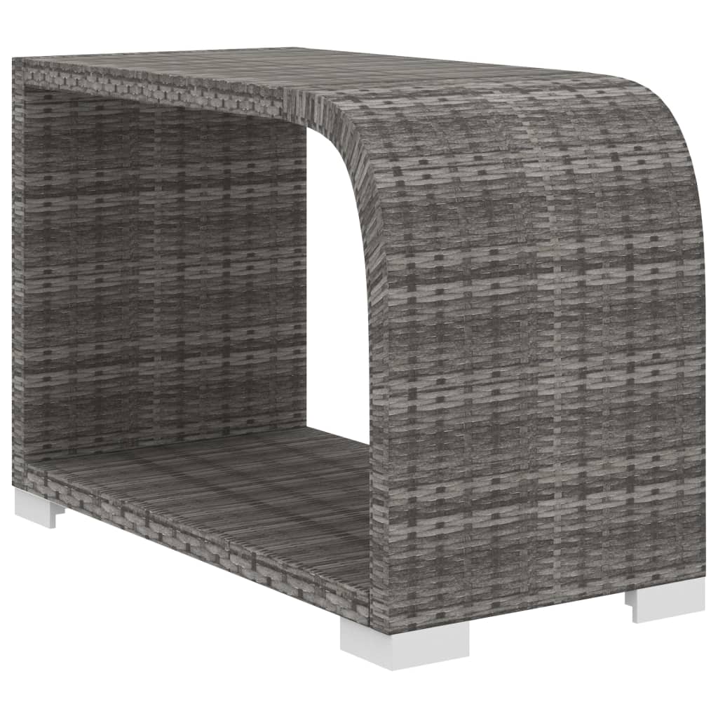 10-részes szürke polyrattan kerti bútorszett párnákkal