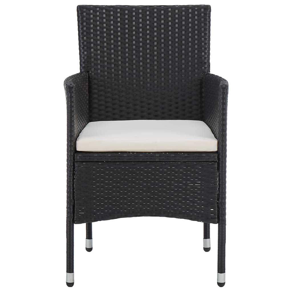 2 db fekete polyrattan kerti szék