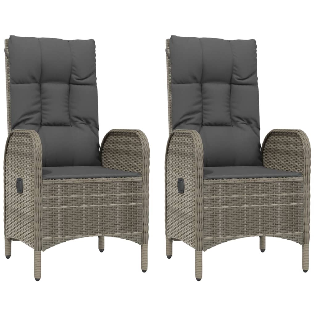 2 db szürke polyrattan kültéri szék