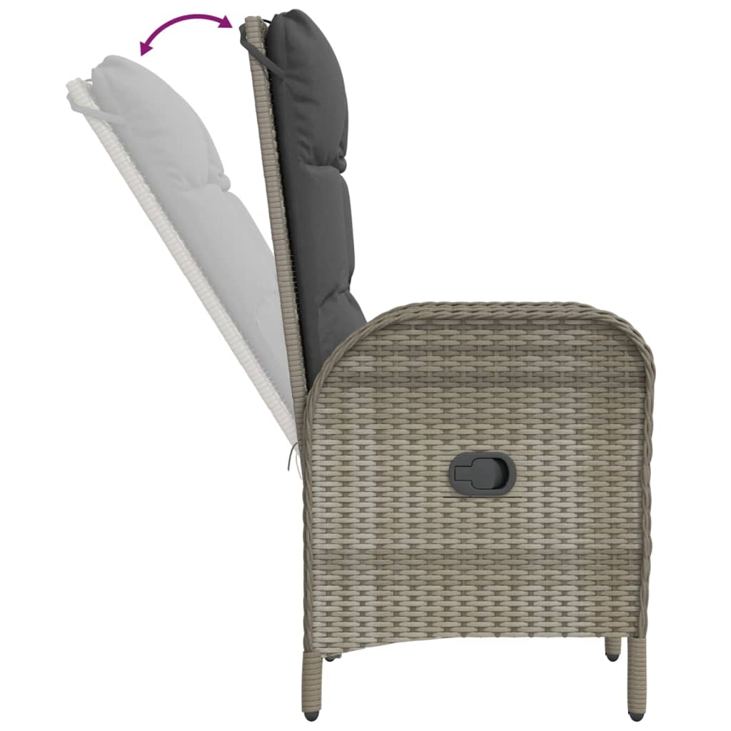 2 db szürke polyrattan kültéri szék