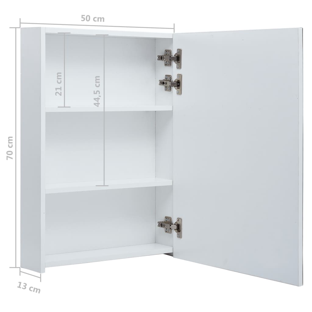 Tükrös fürdőszobaszekrény led világítással 50 x 13 x 70 cm