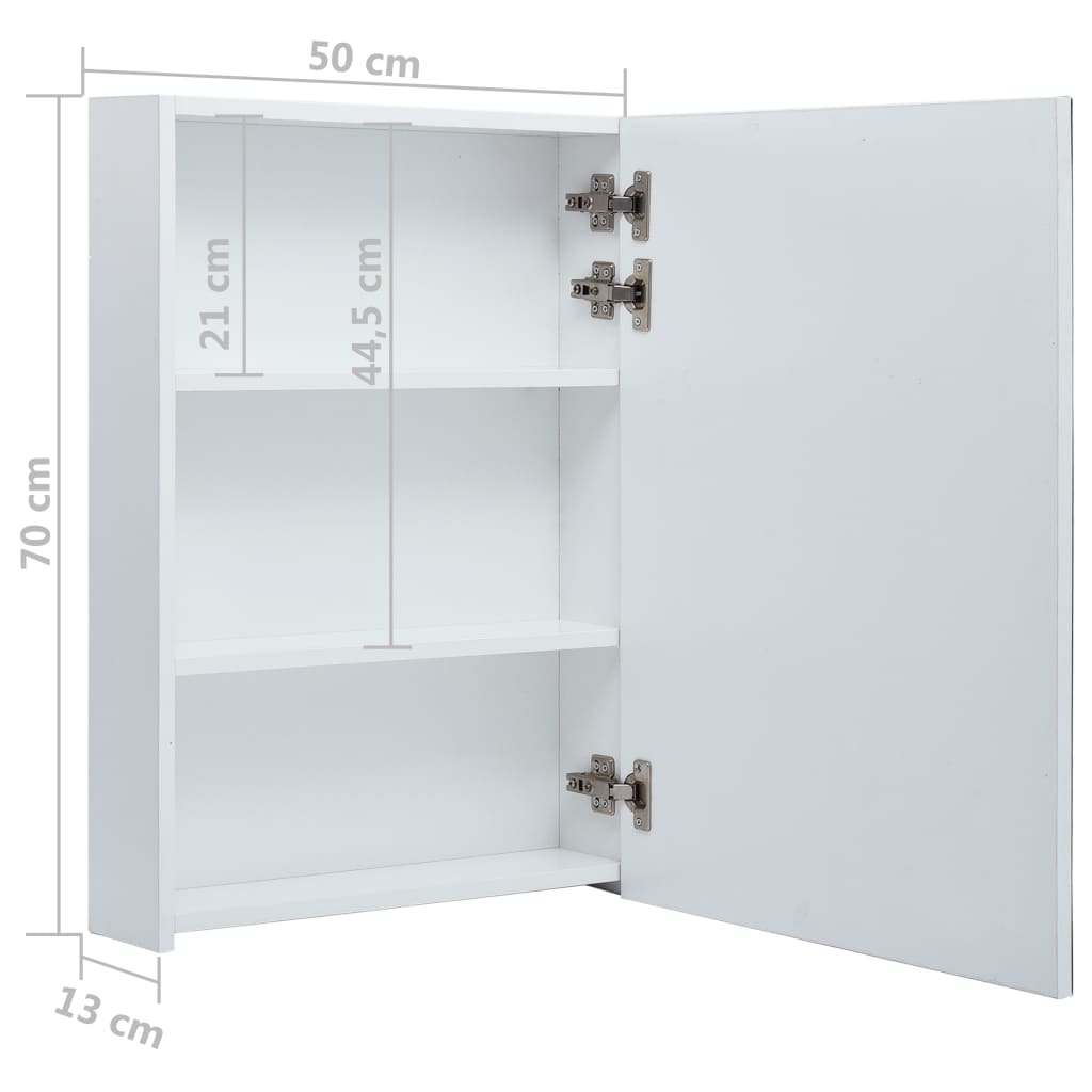 Tükrös fürdőszobaszekrény led világítással 50 x 13 x 70 cm