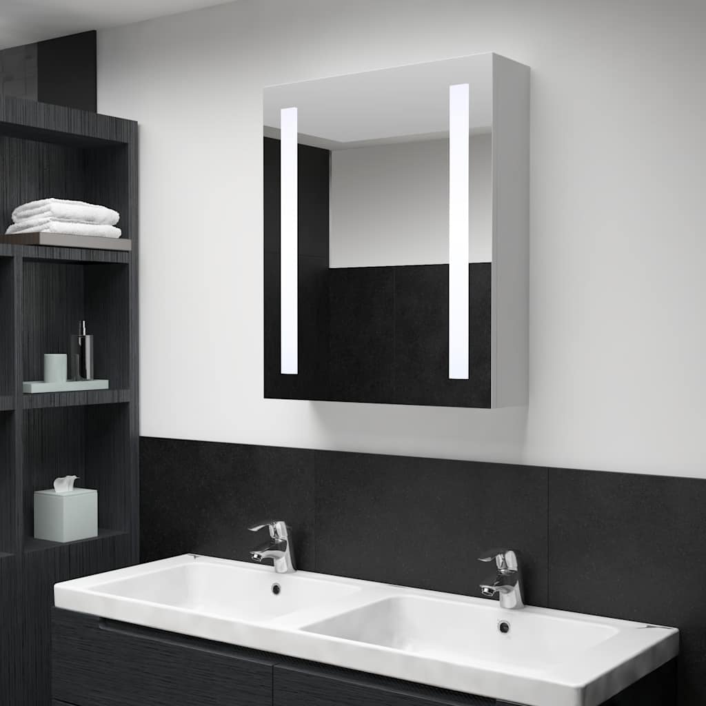 Tükrös fürdőszobaszekrény led világítással 50 x 13 x 70 cm