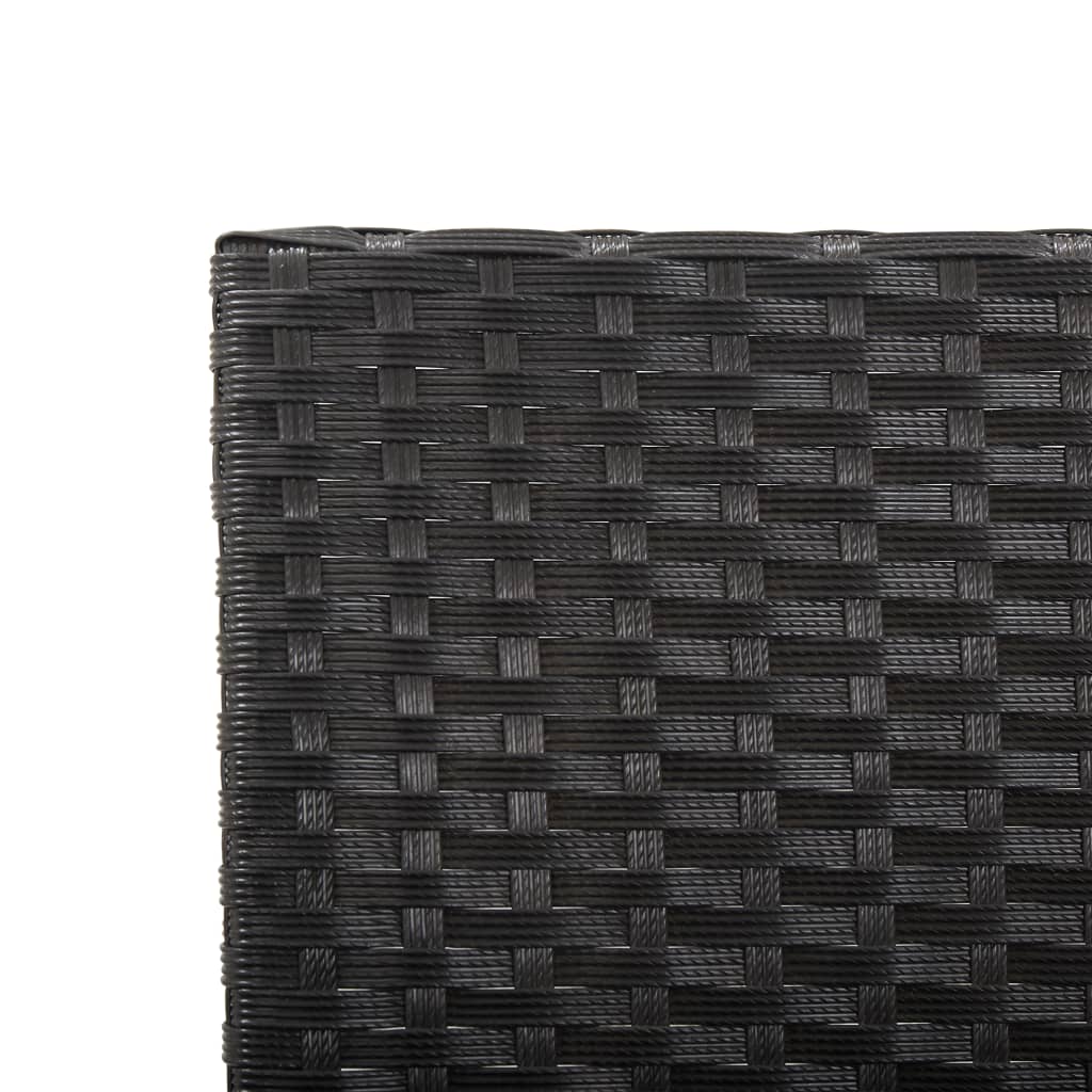 Fekete polyrattan kerti pad párnákkal 176 cm Fekete polyrattan kerti pad párnákkal 176 cm