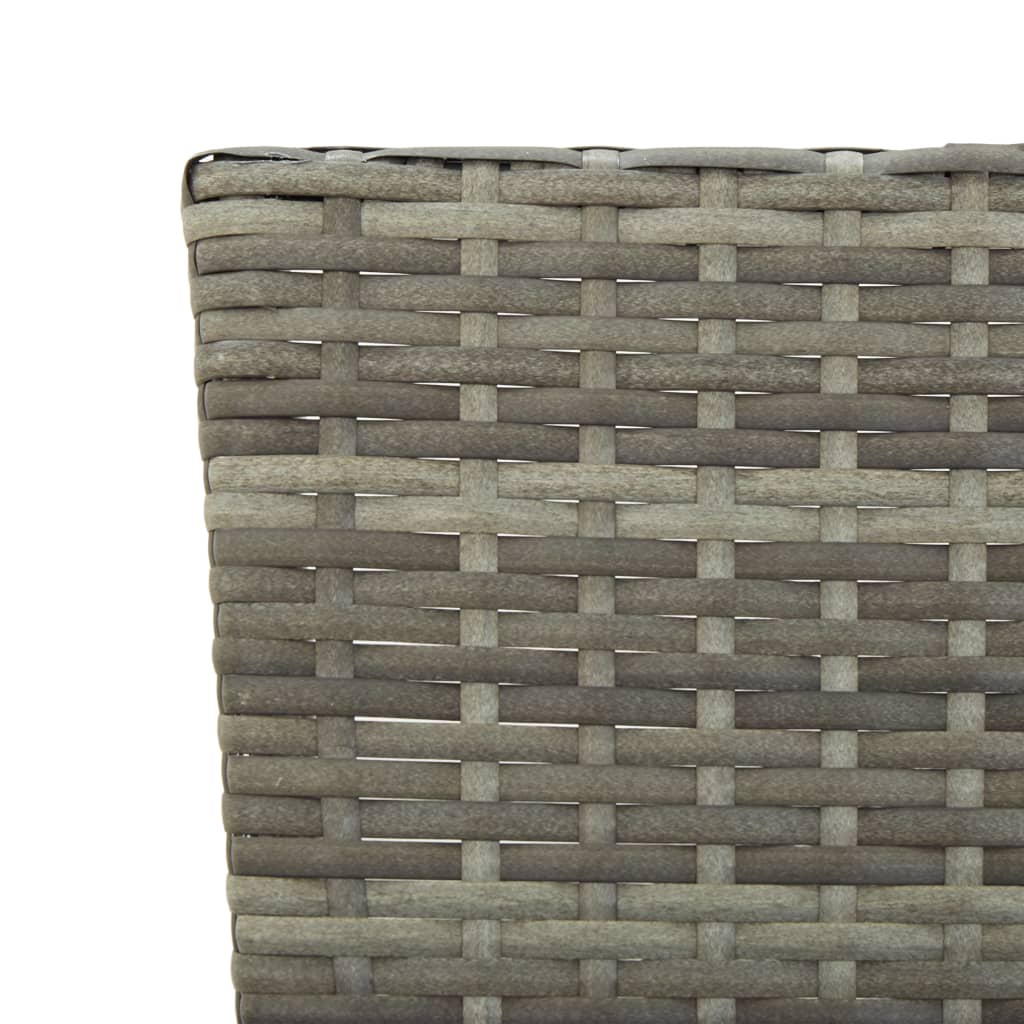 Szürke polyrattan kerti pad párnákkal 176 cm