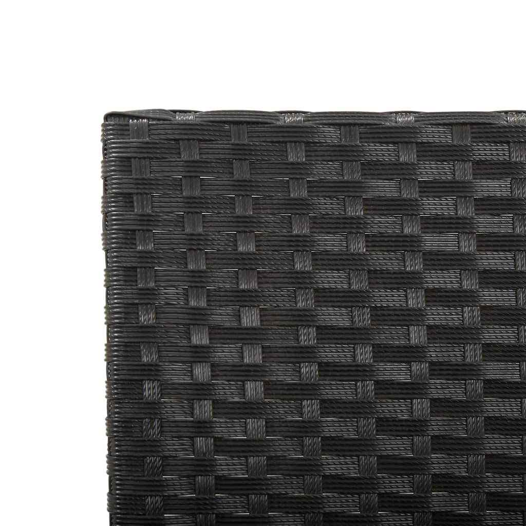 Fekete polyrattan kerti pad párnákkal 176 cm Fekete polyrattan kerti pad párnákkal 176 cm