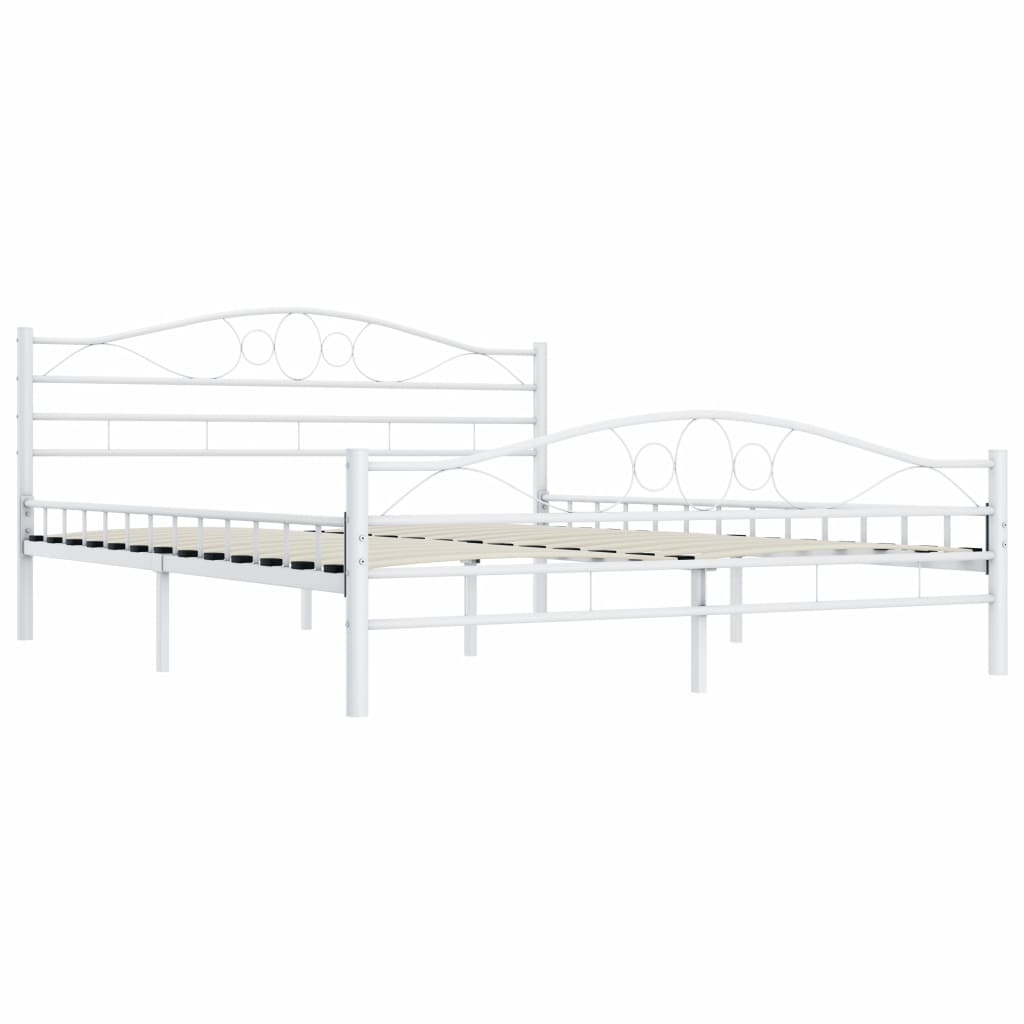 Fehér fém ágykeret 160 x 200 cm