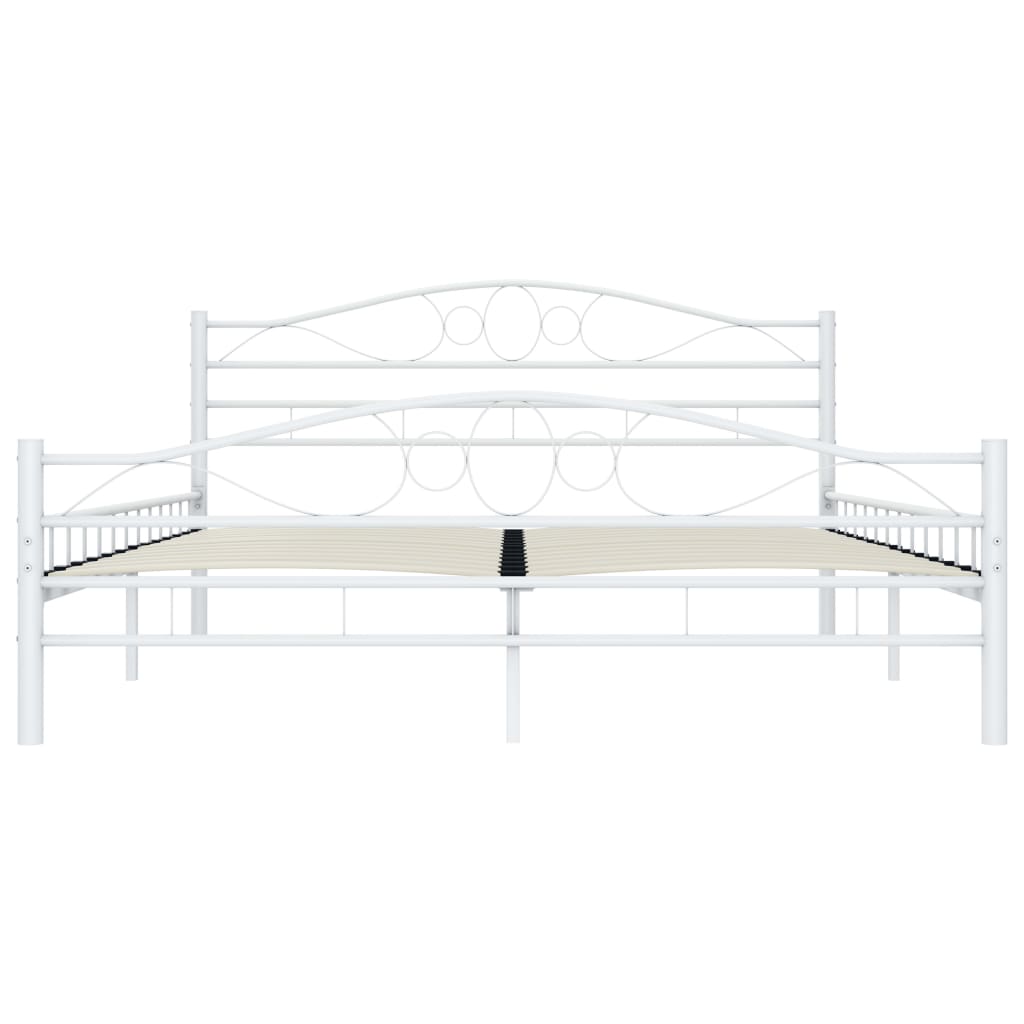 Fehér fém ágykeret 160 x 200 cm