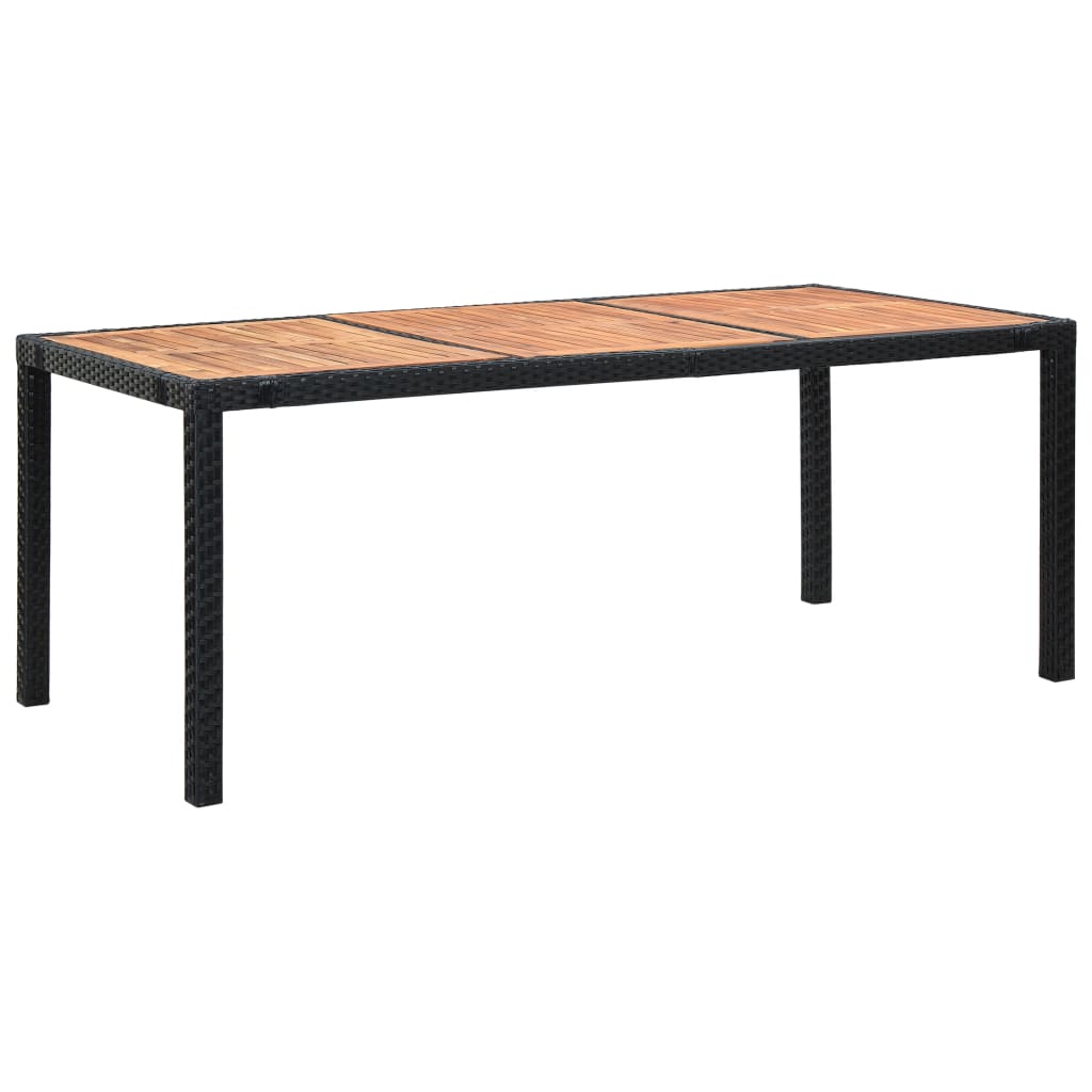9 részes fekete polyrattan kültéri étkezőszett párnákkal 9 részes fekete polyrattan kültéri étkezőszett párnákkal