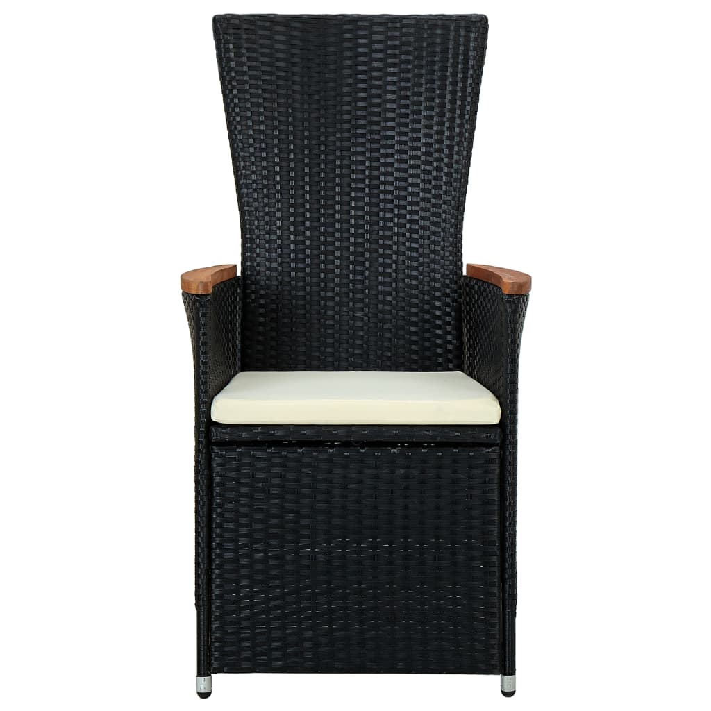 9 részes fekete polyrattan kültéri étkezőszett párnákkal 9 részes fekete polyrattan kültéri étkezőszett párnákkal