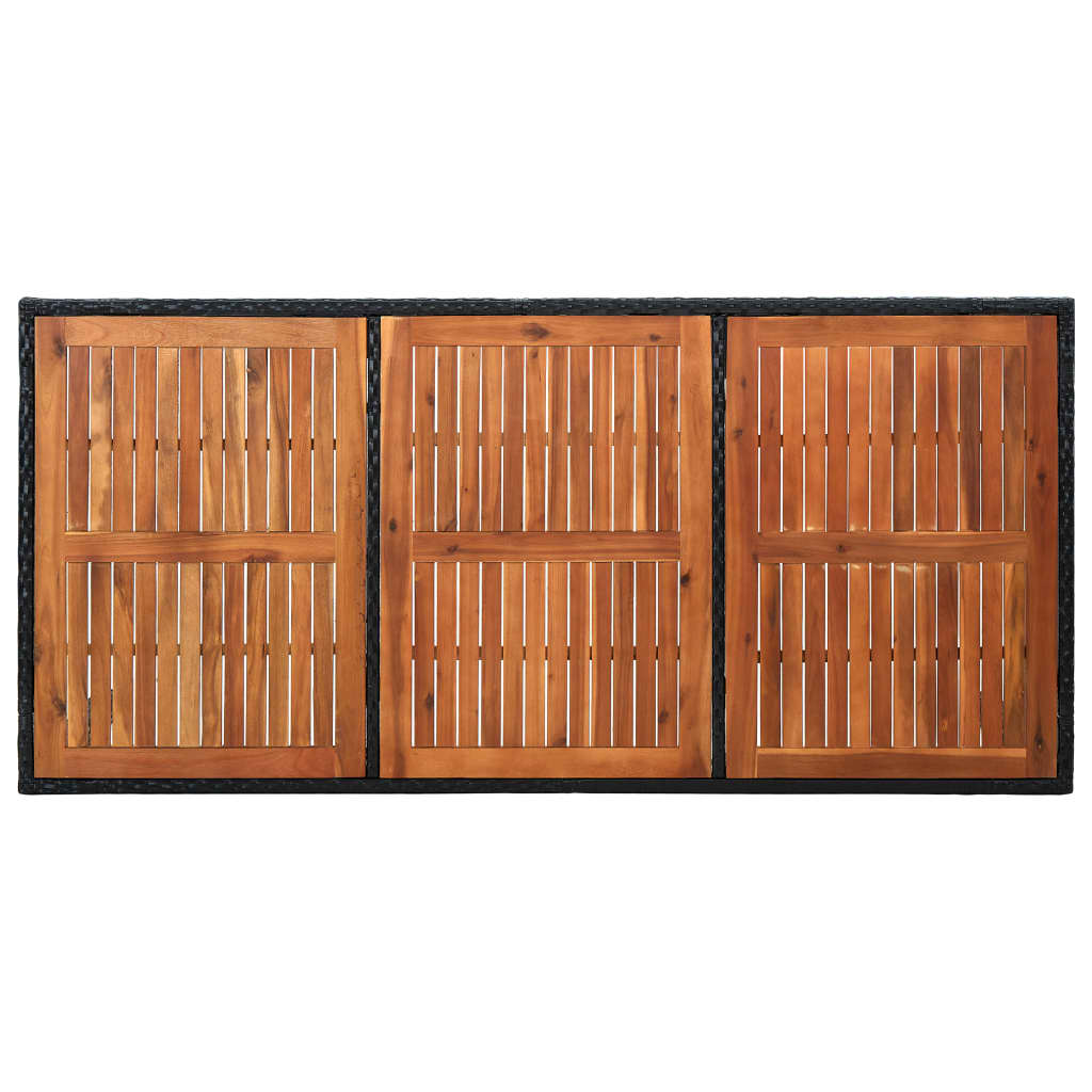 9 részes fekete polyrattan kültéri étkezőszett párnákkal 9 részes fekete polyrattan kültéri étkezőszett párnákkal
