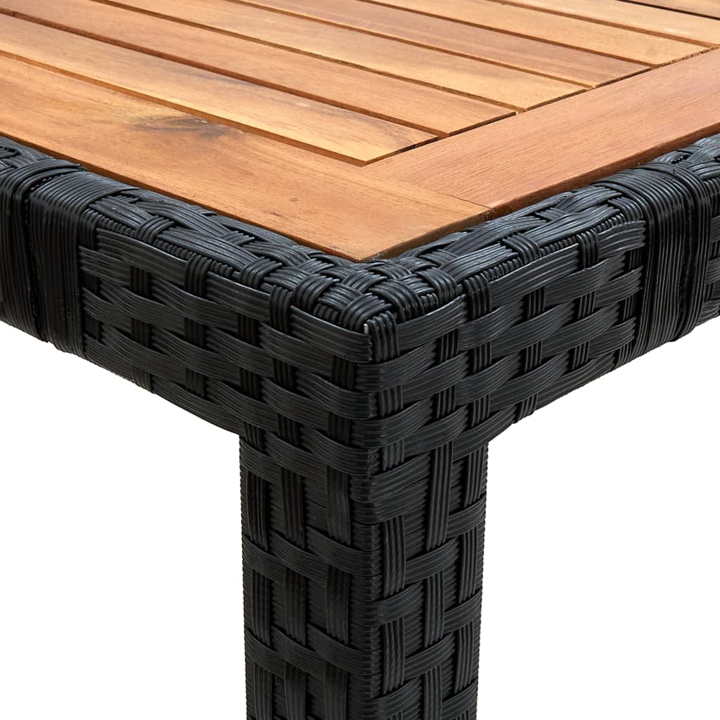 9 részes fekete polyrattan kültéri étkezőszett párnákkal 9 részes fekete polyrattan kültéri étkezőszett párnákkal