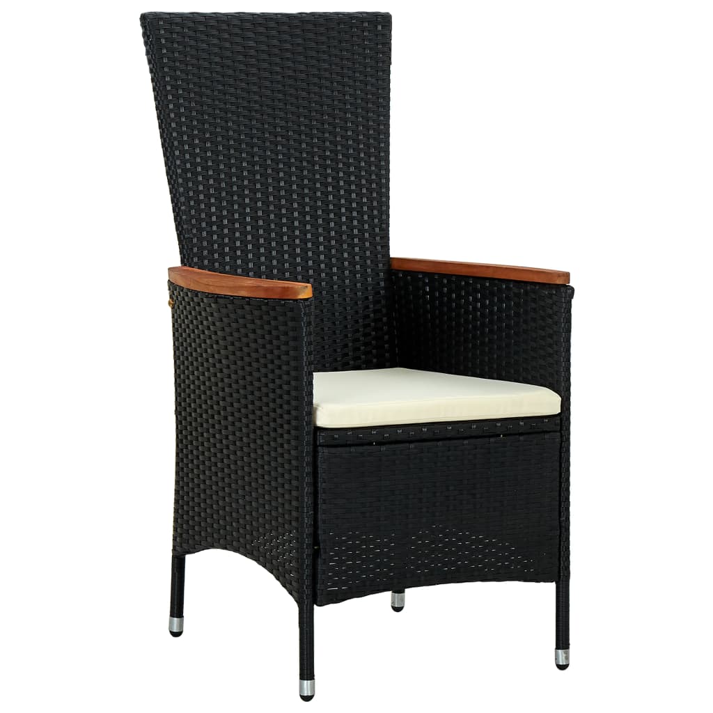 9 részes fekete polyrattan kültéri étkezőszett párnákkal 9 részes fekete polyrattan kültéri étkezőszett párnákkal