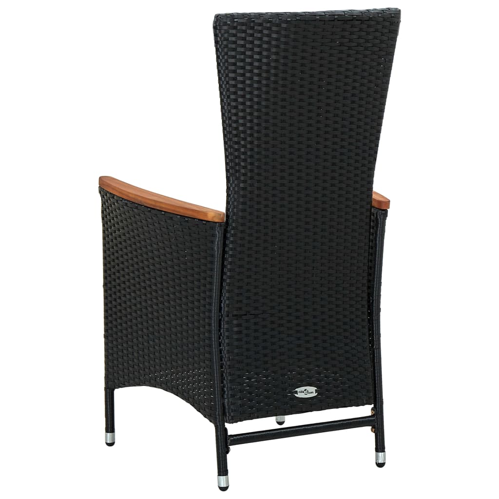 9 részes fekete polyrattan kültéri étkezőszett párnákkal 9 részes fekete polyrattan kültéri étkezőszett párnákkal