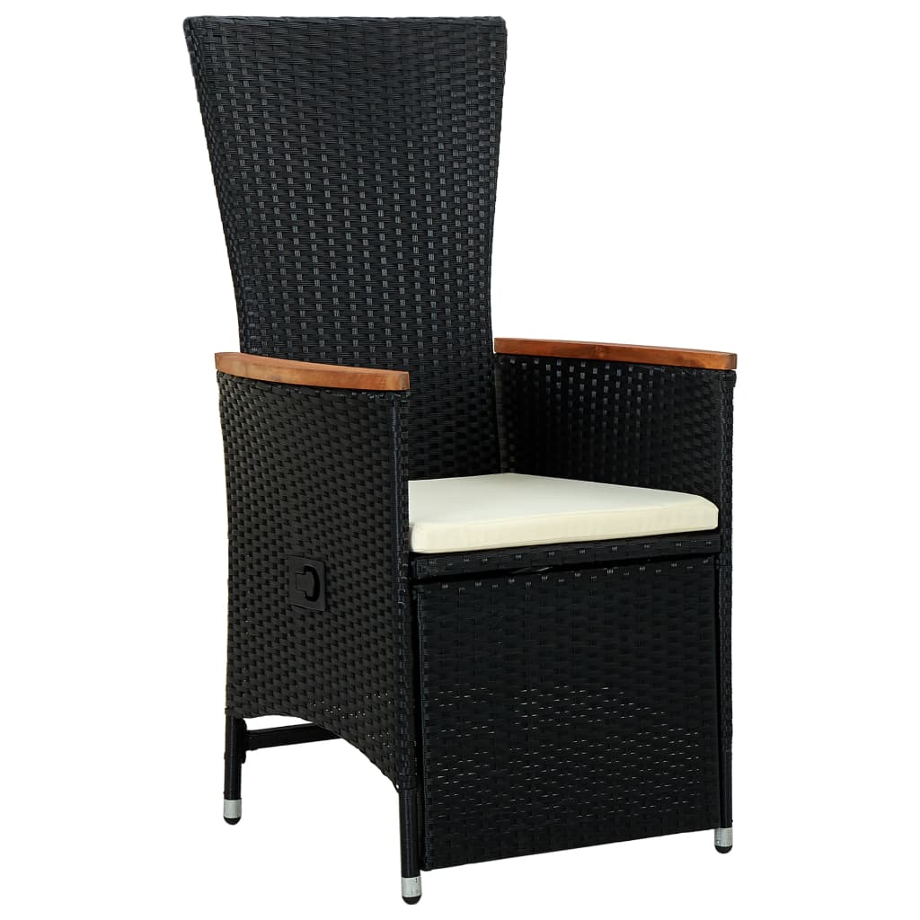 9 részes fekete polyrattan kültéri étkezőszett párnákkal 9 részes fekete polyrattan kültéri étkezőszett párnákkal