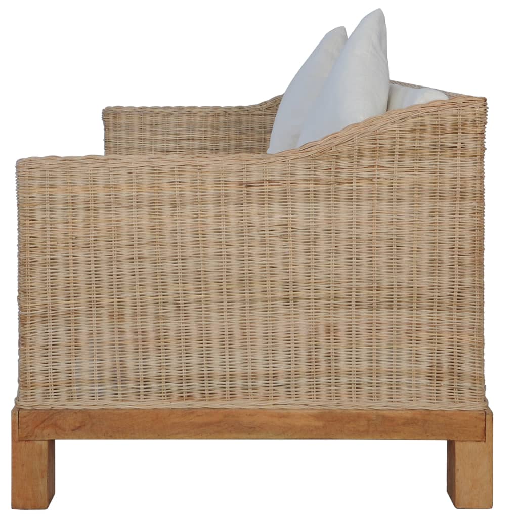 2-részes természetes rattan kanapészett párnákkal 2-részes természetes rattan kanapészett párnákkal