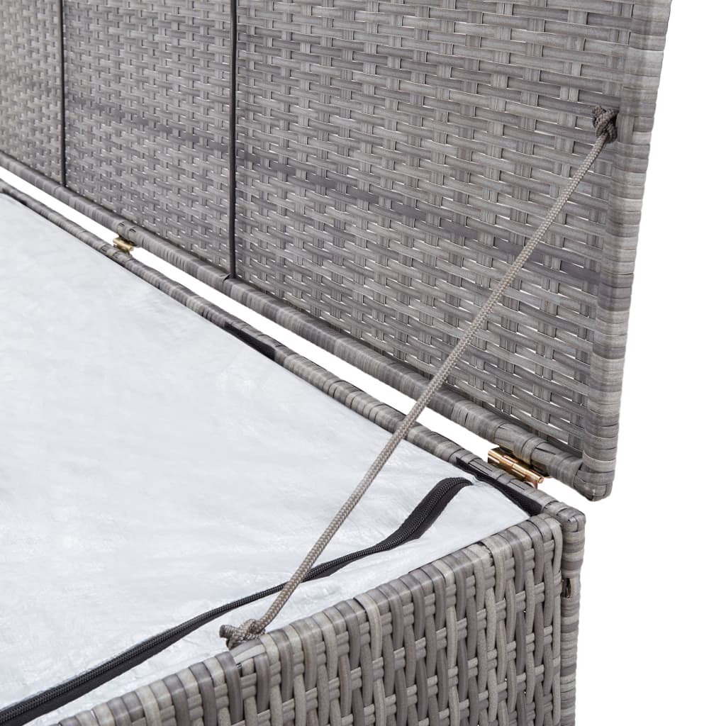 Szürke polyrattan kerti tárolóláda 120 x 50 x 60 cm Szürke polyrattan kerti tárolóláda 120 x 50 x 60 cm