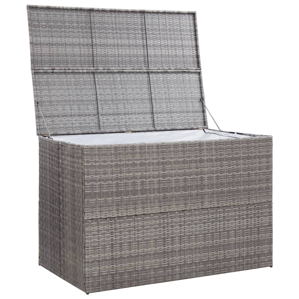 Szürke polyrattan kerti tárolóláda 150 x 100 x 100 cm Szürke polyrattan kerti tárolóláda 150 x 100 x 100 cm