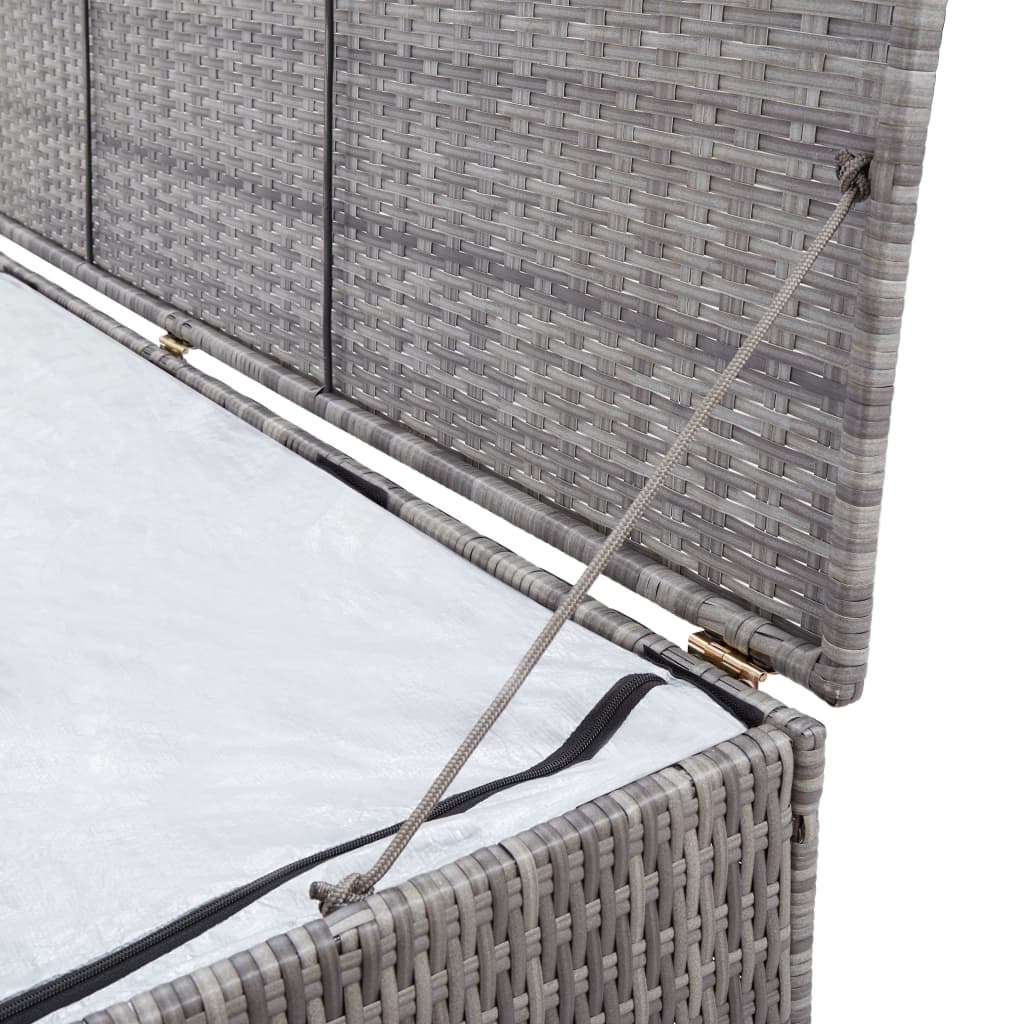 Szürke polyrattan kerti tárolóláda 150 x 100 x 100 cm Szürke polyrattan kerti tárolóláda 150 x 100 x 100 cm