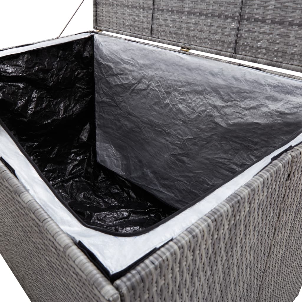 Szürke polyrattan kerti tárolóláda 150 x 100 x 100 cm Szürke polyrattan kerti tárolóláda 150 x 100 x 100 cm