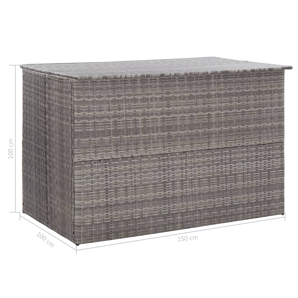 Szürke polyrattan kerti tárolóláda 150 x 100 x 100 cm Szürke polyrattan kerti tárolóláda 150 x 100 x 100 cm