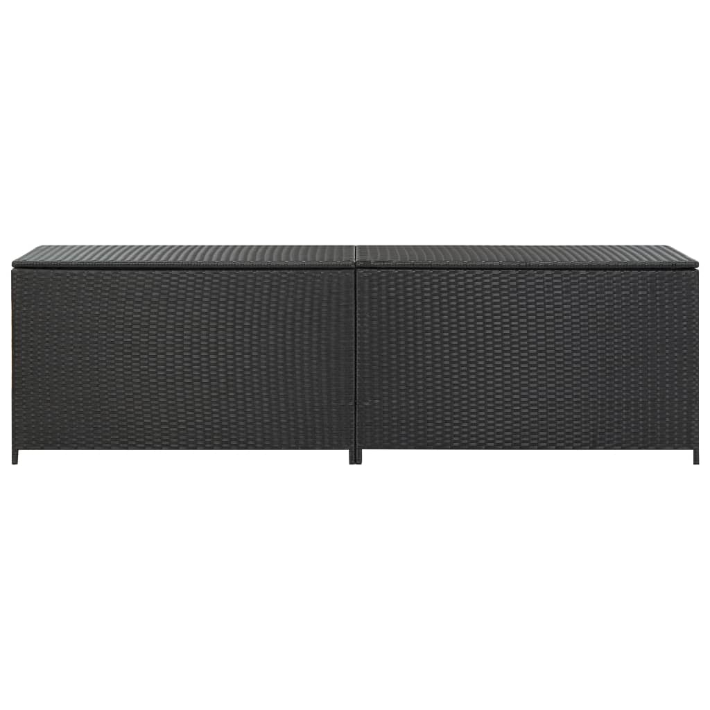 Fekete kerti polyrattan tárolóláda 200 x 50 x 60 cm Fekete kerti polyrattan tárolóláda 200 x 50 x 60 cm