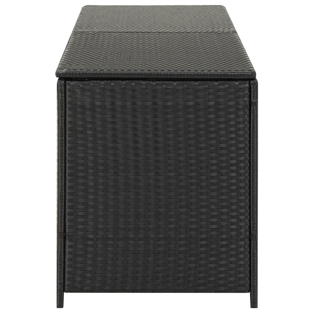 Fekete kerti polyrattan tárolóláda 200 x 50 x 60 cm Fekete kerti polyrattan tárolóláda 200 x 50 x 60 cm