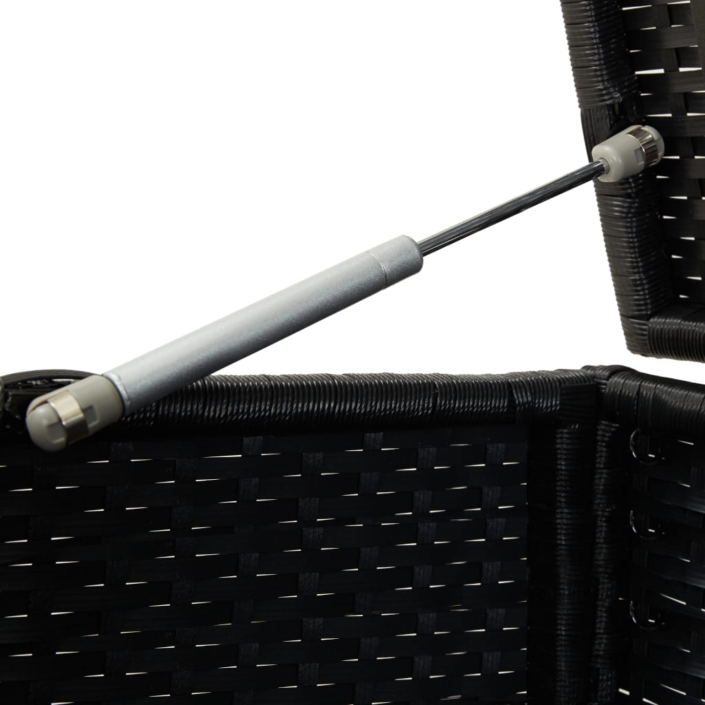 Fekete kerti polyrattan tárolóláda 200 x 50 x 60 cm Fekete kerti polyrattan tárolóláda 200 x 50 x 60 cm