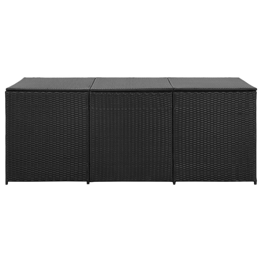 Fekete polyrattan kerti tárolóláda 180 x 90 x 75 cm Fekete polyrattan kerti tárolóláda 180 x 90 x 75 cm