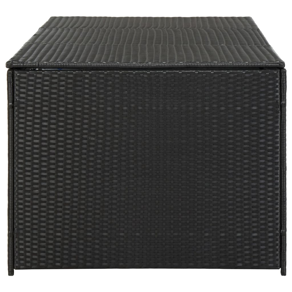 Fekete polyrattan kerti tárolóláda 180 x 90 x 75 cm Fekete polyrattan kerti tárolóláda 180 x 90 x 75 cm